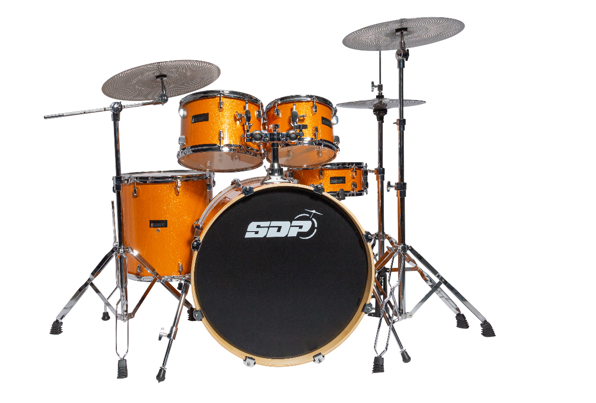 Sonic Drive 5-Piece Pro Series Drum Kit with Silent Cymbals (Metallic Orange)