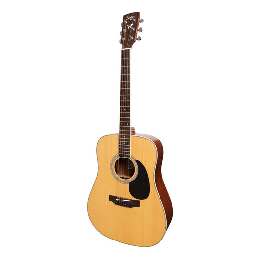 Saga '700 Series' Solid Spruce Top Acoustic-Electric Dreadnought Guitar (Natural Satin)-SF700