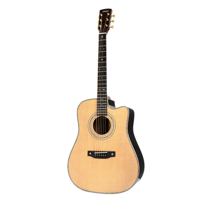 Saga SL68C All-Solid Spruce Mahogany Acoustic Dreadnought Guitar (Natural)