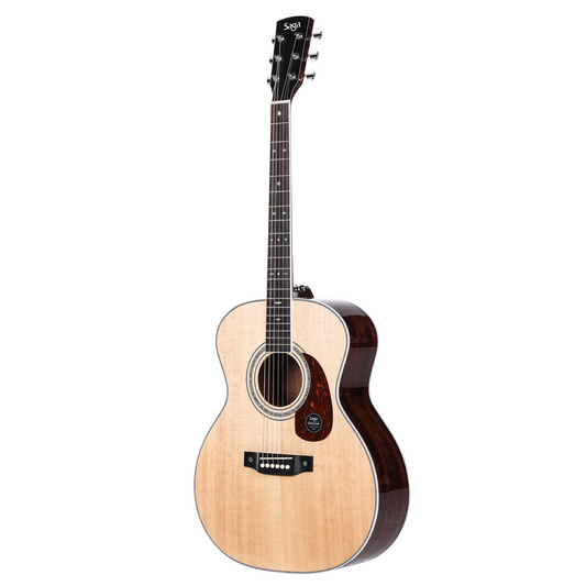 Saga A1G All Solid Spruce Sapele Acoustic-Electric Guitar (Natural)