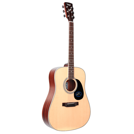 Saga '700 PRO Series' Solid Top Dreadnought Cutaway Acoustic Guitar (Natural)