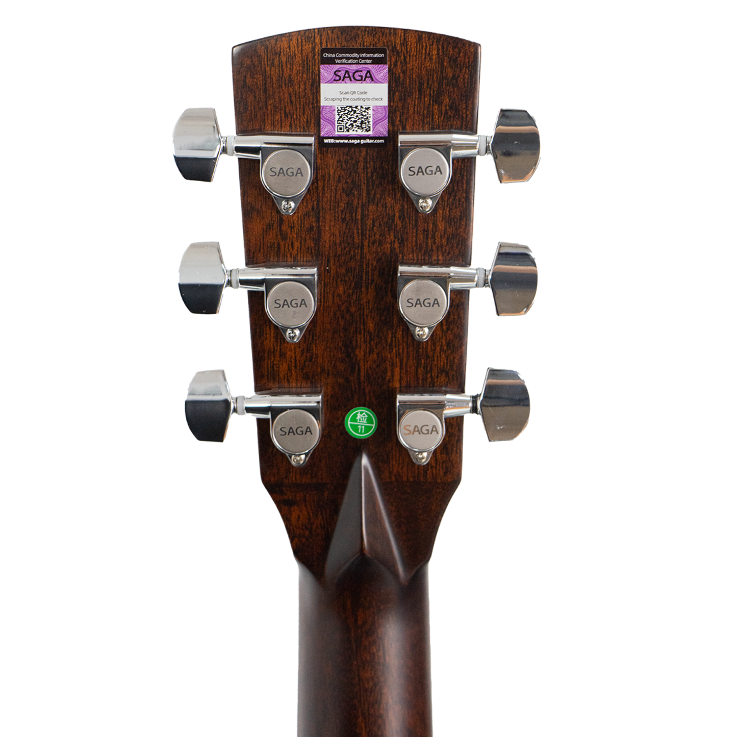 Saga A1GCE All Solid Spruce Sapele Acoustic-Electric Guitar (Natural)