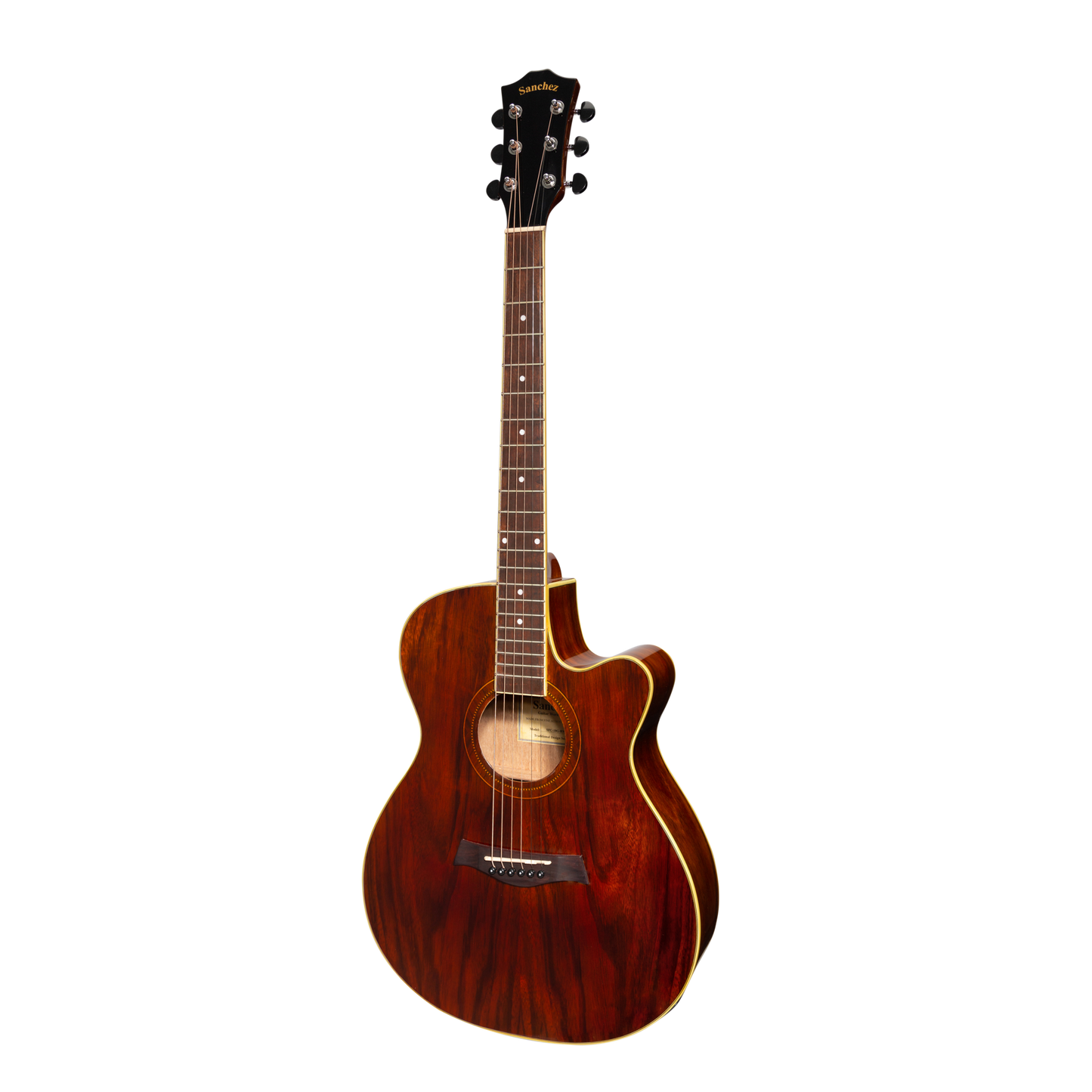 Sanchez Acoustic-Electric Small Body Cutaway Guitar Gloss (Rosewood)