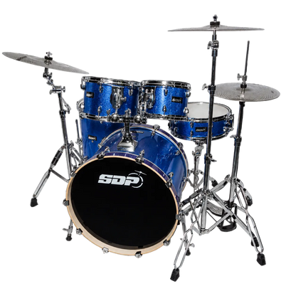 Sonic Drive 5-Piece Pro PLUS Series Drum Kit with Silent Cymbals (Blue Sparkle)