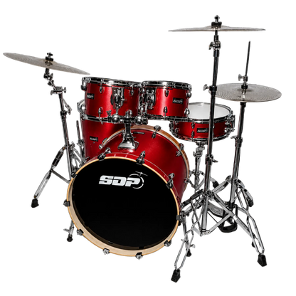 Sonic Drive 5-Piece Pro PLUS Series Drum Kit with Silent Cymbals (Red Sparkle)