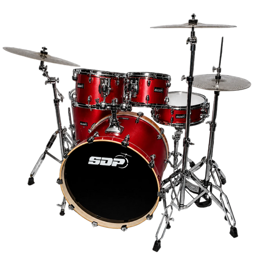 Sonic Drive 5-Piece Pro PLUS Series Drum Kit with Silent Cymbals (Red Sparkle)