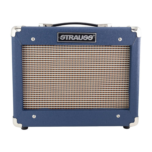 Strauss 'Legacy' 15 Watt Solid State Guitar Practice Amplifier (Blue)-SLA-15G-BLU