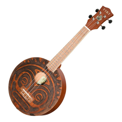 Tiki 'Tiki Man' Ukulele with Pickup and Soft Case (Natural Satin)