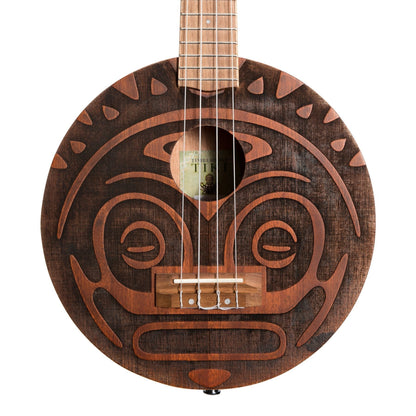 Tiki 'Tiki Man' Ukulele with Pickup and Soft Case (Natural Satin)
