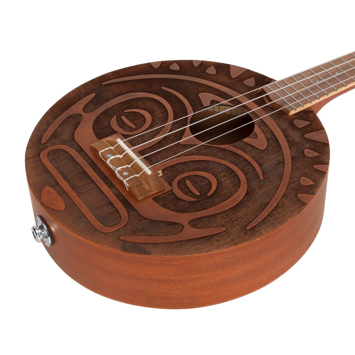 Tiki 'Tiki Man' Ukulele with Pickup and Soft Case (Natural Satin)