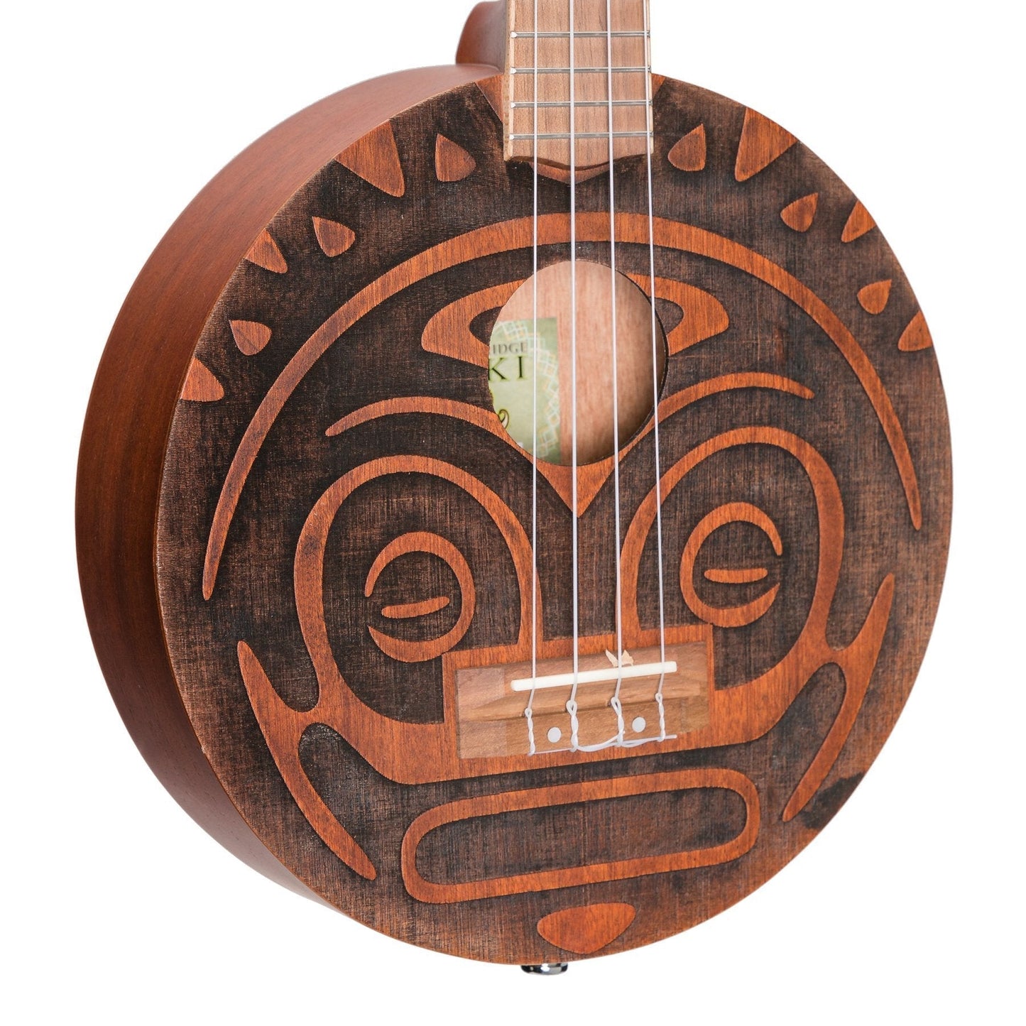 Tiki 'Tiki Man' Ukulele with Pickup and Soft Case (Natural Satin)
