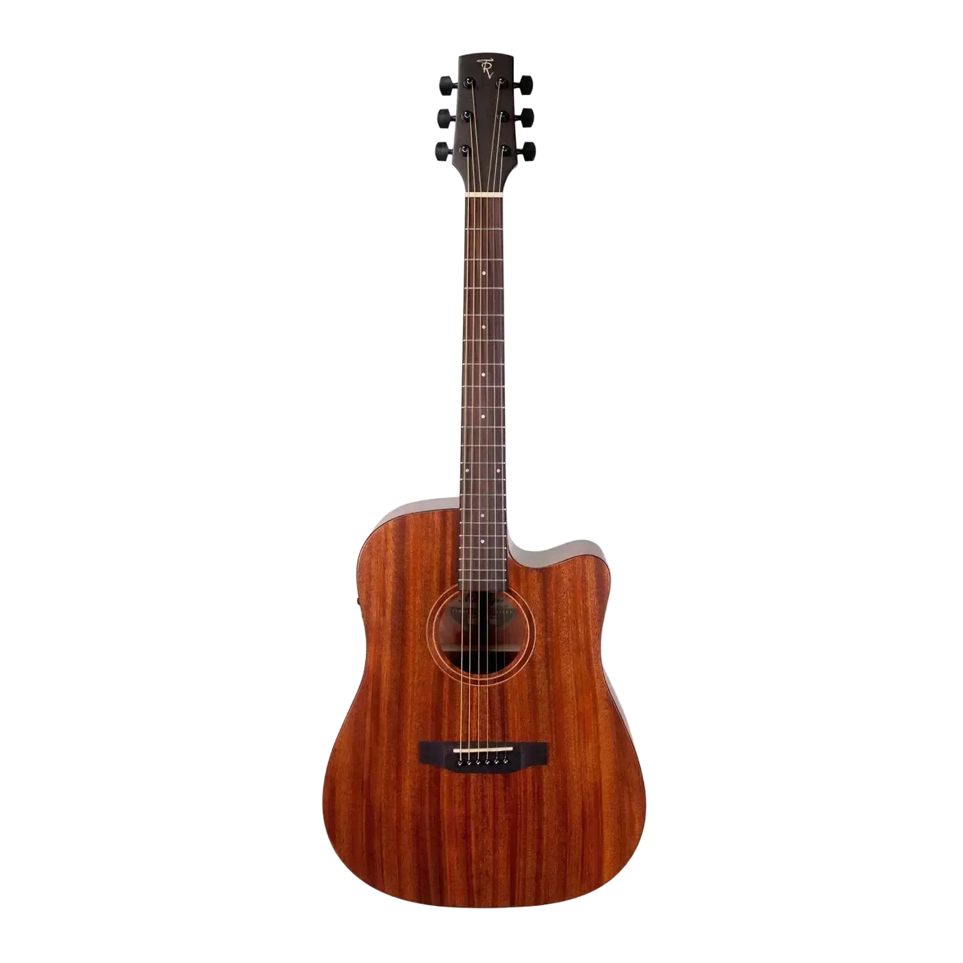 Timberidge Mahogany Solid Top Acoustic-Electric Dreadnought Cutaway Guitar (Natural Gloss)