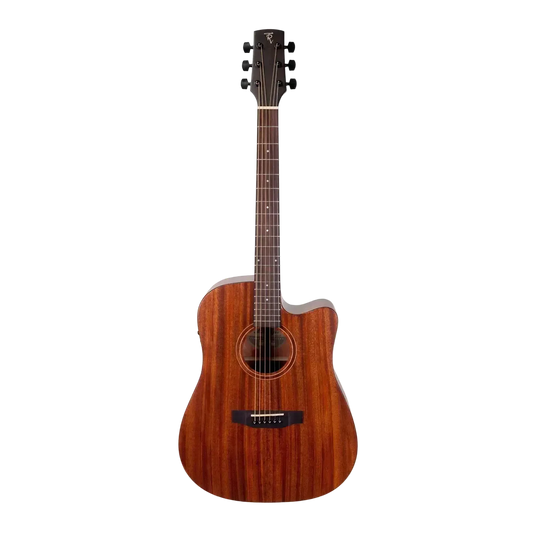 Timberidge Mahogany Solid Top Acoustic-Electric Dreadnought Cutaway Guitar (Natural Satin)