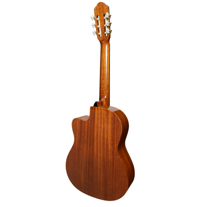 Timberidge 'Messenger Series' Mahogany Solid Top Acoustic-Electric Classical Cutaway Guitar (Natural Gloss)