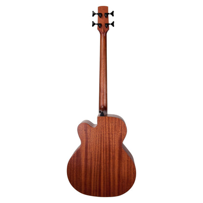 Timberidge 'Messenger Series' Mahogany Solid Top Acoustic-Electric Cutaway Bass Guitar (Natural Satin)