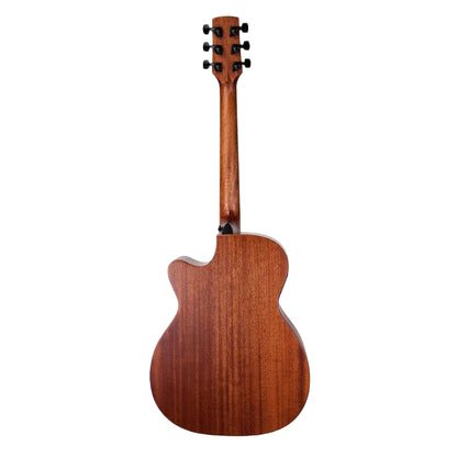 Timberidge Mahogany Solid Top Acoustic Electric Small Body Cutaway Guitar (Natural Gloss)